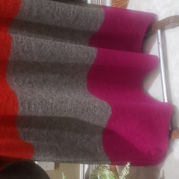 NWOT Max Studio wool blend gray pink red coat long jacket 1X - Picture 11 of 14